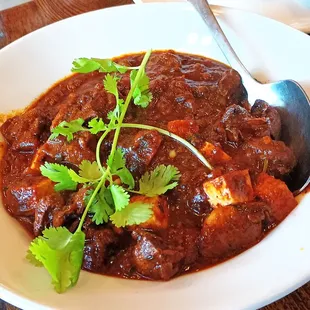 Tikka Masala with paneer was terrific.