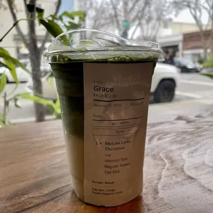 Matcha Latte W/okinawa Boba