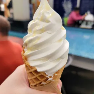 Hokkaido Milk Soft Serve drizzled with condensed milk - tastes just like White Rabbit candy!