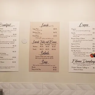 Posted menu