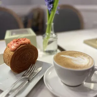 Strawberry spiral croissant