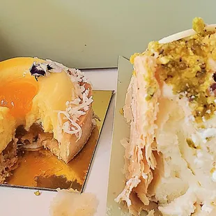 Not the best photo but wanted to show the interior - Mango Passionfruit Tart, and Napoleon - both were good