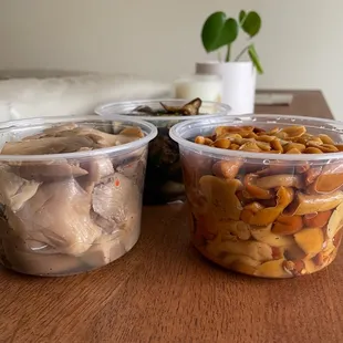 two containers of food on a table