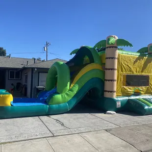 Tropical bounce house 150 for the day.