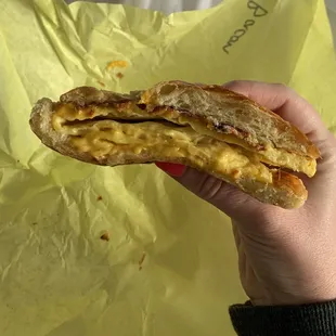 Bacon, egg &amp; cheese on a croissant