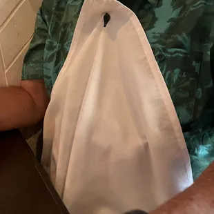 Cute napkins with little holes so you can button up!