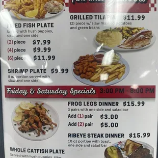 Menu.  February 2025