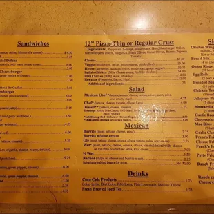 MENU!!!!!!!! Ur welcome.