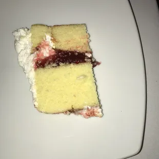 a piece of cake on a plate