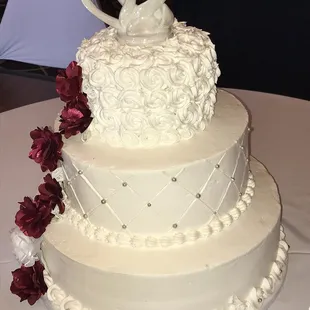 a three tiered wedding cake