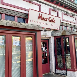 the front of the restaurant