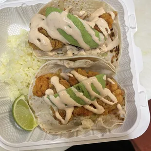 Fried chicken taco