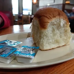 a loaf of bread on a plate