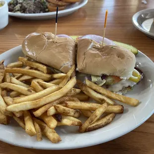 Italian sandwich and fries.