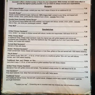 Menu - Front