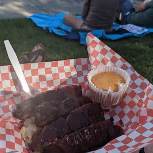 Ribs and potato salad