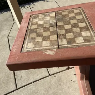 Chess checker board built in to the table