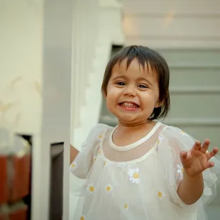 My daughter saying cheese