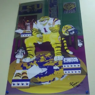 a tiger sitting on a table