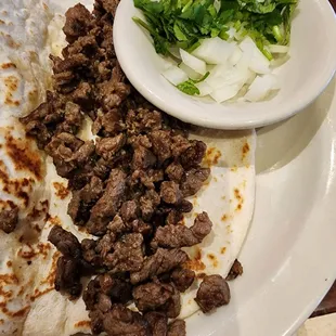 Carne asada on flour