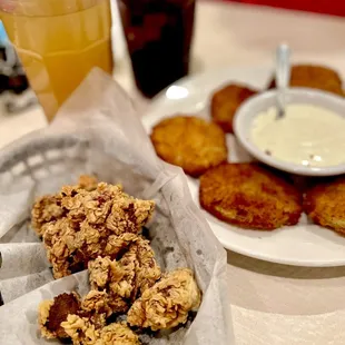 Fried Chicken Livers Fried Green Tomatoes