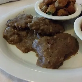 Pan Fried Cube Steak with Brown Onion Gravy