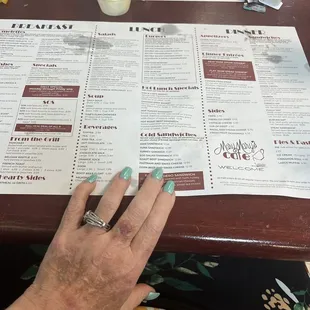 Check out their menu October 2022 I&apos;m having the date because so many times I go somewhere and the menu is actually from five years ago