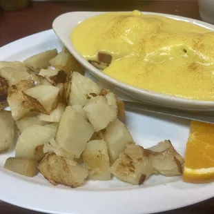 Eggs Benedict with side of Home Fries