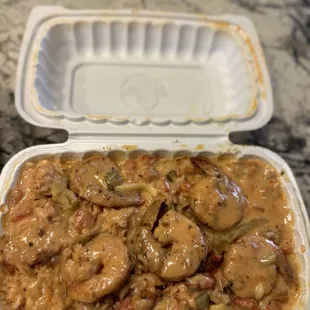 Seafood pasta with Mardi Gras sauce