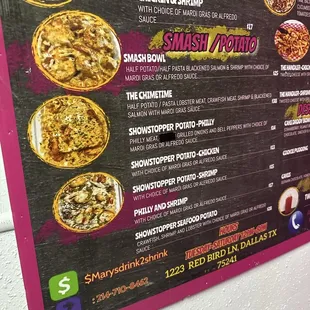 Sample menu