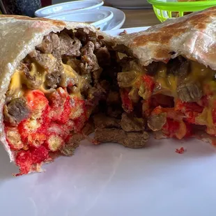 Hot Cheetos burrito