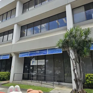 Access from the parking lot is available for some businesses