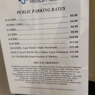 Parking rates 7-11-24