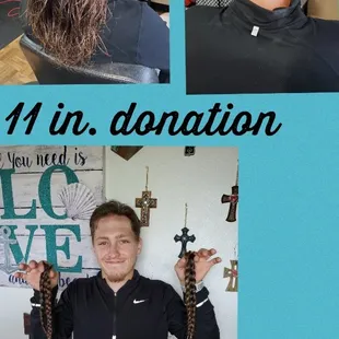 Men can donate hair to a good cause as well