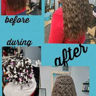 Long hair perm