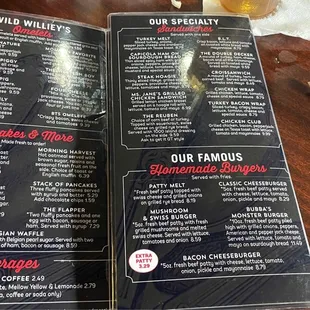 menu