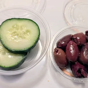 cucumbers and olives