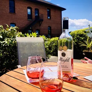 Rosé of Sangiovese, sun, and patio.