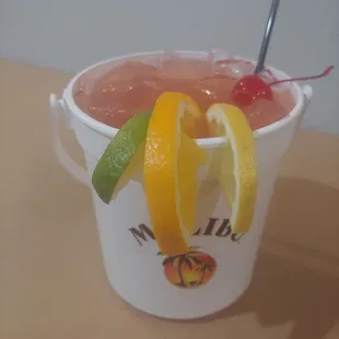 a drink in a bucket