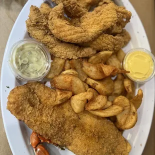 AYCE Catfish, chicken tender and fries combo