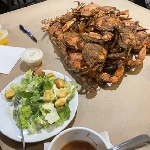 Caesar Salad, Maryland Crab Soup, Crabs!!