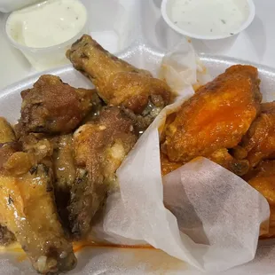 chicken wings and sauces