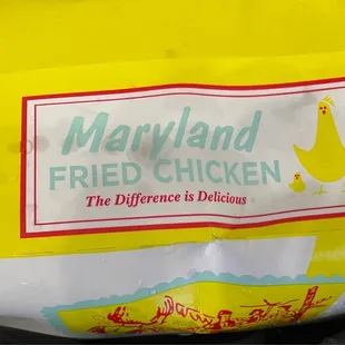 a bag of fried chicken