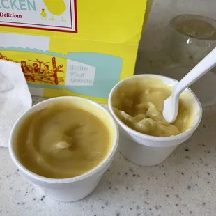 Mash potatoes with extra cup of gravy.