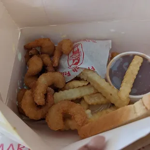 Shrimp dinner special.