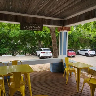 A little piece of the lovely wide porch where you can enjoy your coffee or lunch.