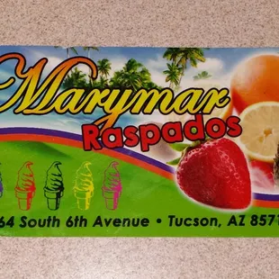 a sign for marymar raspados