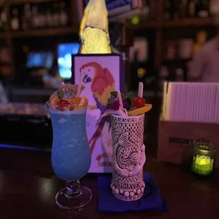 Left: Blue Hawaiian Right: Missionary&apos;s Downfall