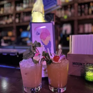 Left: N/Avy Grog (non alc) Right: Mai Tai