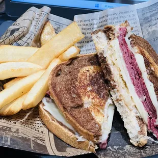 a sandwich and french fries